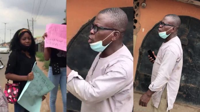 Man Confront Ladies Protesting Against Rape In Lagos