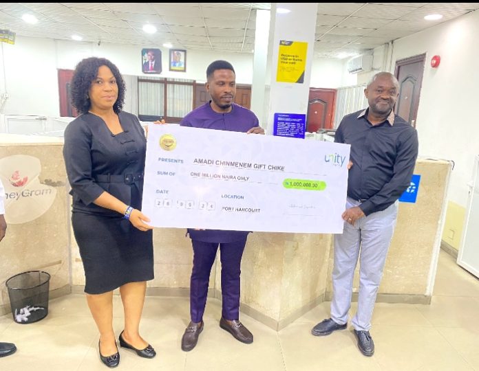 Unity Bank, CashToken Rewards Promo Produces New Millionaire